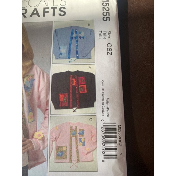 McCall's Misses Appliques for Cardigan & T Shirt Sewing Pattern M5255 Sz OSM - Picture 3 of 8